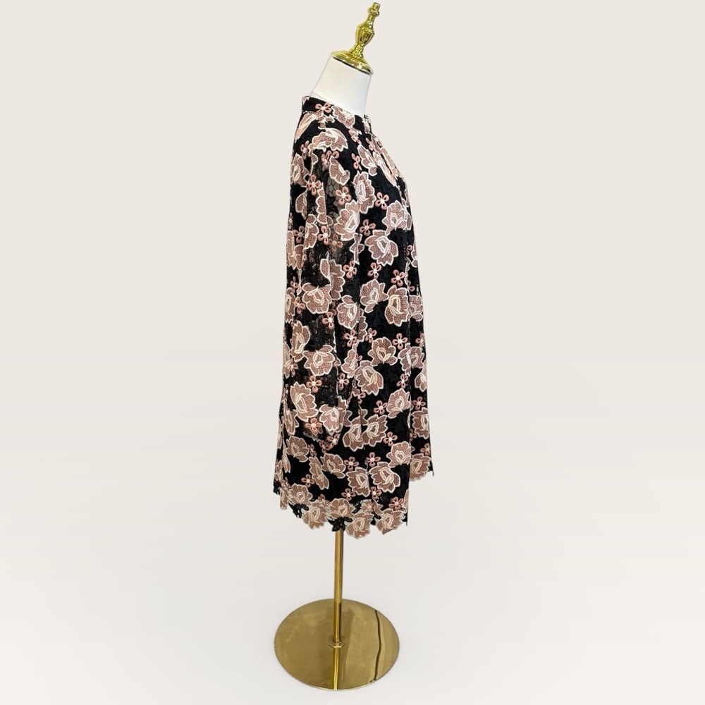 J.Marie Women's Black Cream Floral Talia Lace Mandarin Collar Caftan Dress NWT - Picture 8 of 14